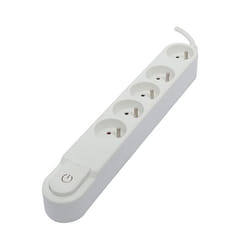 Chacon Bloc Design avec inter. 5 x 16 A - 1.5 m - fiche plate - blanc
