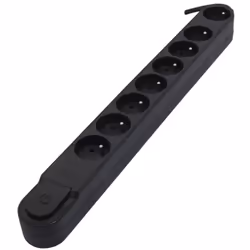 Caractéristiques du bloc multiprise avec interrupteur 8x16A - 5m - noir - Chacon : Modèle : bloc multiprise 8x16A Couleur(s)  ...