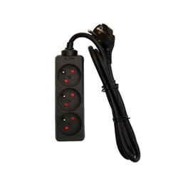 CHACON Bloc multiprise 3 prises 16A 15m noir