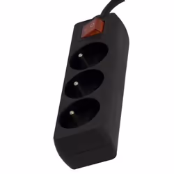 CHACON Bloc multiprise avec interrupteur 3 prises 16A 15m noir