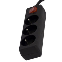CHACON Bloc multiprise avec interrupteur 3 prises 16A 15m noir