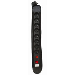 Chacon Bloc 8 x 16 A avec interrupteur, 1.5m, Noir