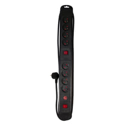 Chacon Bloc 8 x 16 A 2 interrupteurs 1.5 m Noir