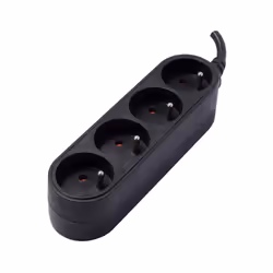 Chacon Bloc Design 4 x 16A - 1,5 m - noir, Type E / F, Noir, 4 sortie(s) CA, 16 A, Noir