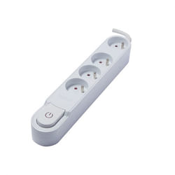 Chacon Bloc Design 4 x 16A avec interrupteur, 1.5m, blanc