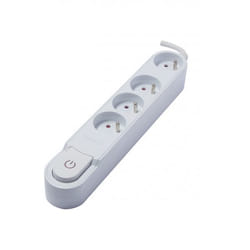 Chacon Bloc Design 4 x 16A avec interrupteur, 3m, Blanc