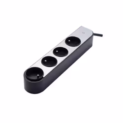 Chacon Bloc à prises rotatives 4 prises (4x rotative)- 1,5 m - Alu, 1,5 m, Type E / F, Aluminium, Noir, 4 sortie(s) CA, 16 A, ...