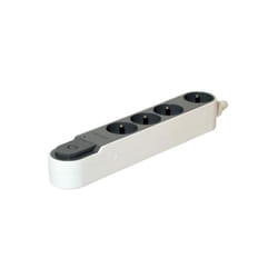 Bloc multiprise parafoudre avec interrupteur 4 prises 16A 3m gris - Chacon