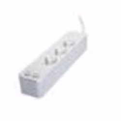 CHACON Bloc multiprise 3 prises 16 A avec 2 ports USB et câble 15 m HO5VV-F 3x15 mm² blanc et argenté