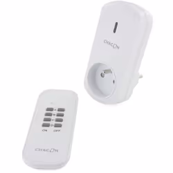 Caractéristiques du set 1 prise + télécommande 4 canaux - blanc - Chacon : Modèle : 1 prise + télécommande sans fil Couleur(s ...