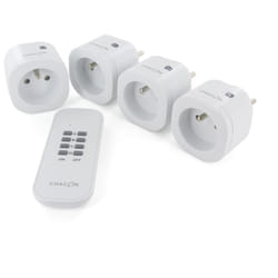 Chacon - Set de 4 mini prises On/Off + télécommande - 2300W - Blanc