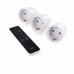 Caractéristiques du set de 3 prises Schuko + télécommande Dio - Chacon : Modèle : set de 3 prises Schuko + télécommande Coule ...