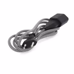 Chacon Rallonge textile noire/blanc 6A - 15m-Fiche noire