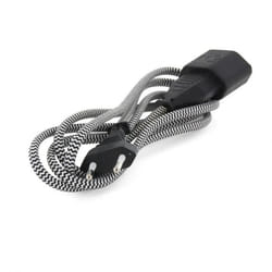 Chacon Rallonge textile noire/blanc 6A - 15m-Fiche noire