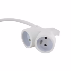 Chacon Prolongateur HO5VVF 3g15 5m dual head blanc (FR)