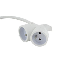 Chacon Prolongateur HO5VVF 3g15 5m dual head blanc (FR)