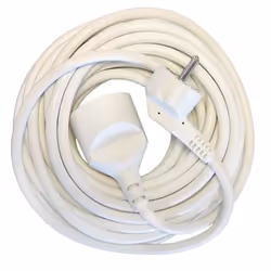 Chacon Prolongateur HO5VVF 3 x 1.5mm2, 10m, blanc, 10 m, Mâle, Femelle, Blanc