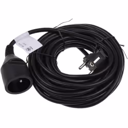 Chacon Prolongateur HO5VVF 3 x 1.5mm2, 10m, Noir, 10 m, Mâle, Femelle, Noir
