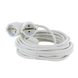 Prolongateur Schuko Double Tête 5m - Blanc - Chacon
