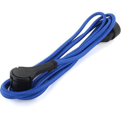 CHACON Prolongateur textile 3m 3x15m2 textile cable & noire fiche plate bleu