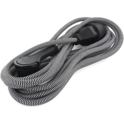 Chacon Prolongateur Textile 3m 3x1,5m2 Textile Cable & Noire Fiche Plate Noir/blanc