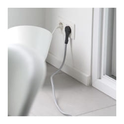 Chacon - Prolongateur textile 5m 3x1,5m2 textile cable + noire fiche plate noir/blanc