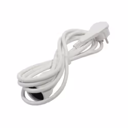 Prolongateur HO5VVF 3 x 1,5mm2- 3 m - blanc - avec fiche plate. Pour Brancher vos appareils électriques