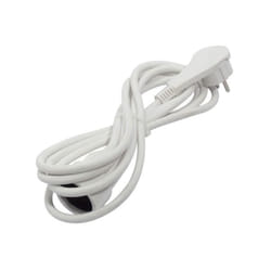 Prolongateur HO5VVF 3 x 1,5 mm2- 3 m - Avec fiche plate - Blanc - Chacon