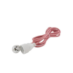 Prolongateur textile fiche plate 5m - rouge et blanc - Chacon