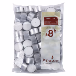 Spaas Candles 0355020.000, Rond, Blanc, 8 h, 50 pièce(s)