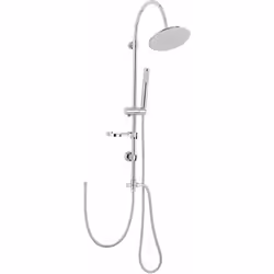 Avec la colonne de douche JUBBA, ALLIBERT vous propose un pommeau de tête orientable, 1 jet pluie anticalcaire, en ABS chromé ...