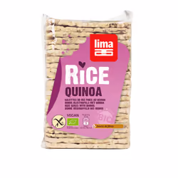LIMA GALETTES DE RIZ ET QUINOA FINES, 130 g, 388 kcal, 1645 kJ, 3,2 g, 0,6 g, 80 g