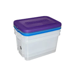 ALLIBERT Boîte de rangement Handy - Couvercle bleu - 50 L