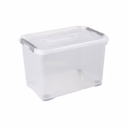 Allibert Caja de Almacenamiento Handy Plus con Tapa y Ruedas en Transparente/Plata