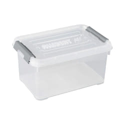 Allibert - boîte de rangement handy plus - clips gris - couvercle transparent - 6 l