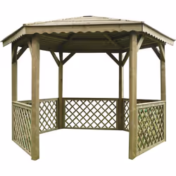 Kiosque hexagonal - SOLID - Pavilion 3517x3054cm - Bois de pin traité - Treillis décoratifs