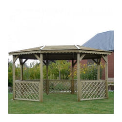 Kiosque Pavilion octogonal - SOLID - En bois de pin traité - 4458x3409cm - Marron