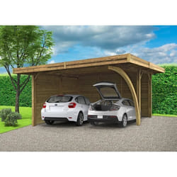 Carport - SOLID - Combination 5064x6064cm - Bois massif - Double parois