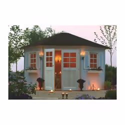 Abri de jardin - SOLID - Nancy - Bois massif - 305x305cm - Double porte sécurisée
