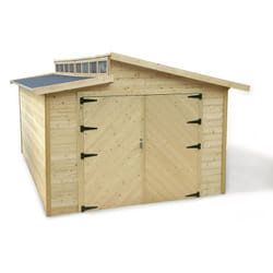 Garage bois 'Torino' - 20.88 m2 - 3.64 x 5.74 x 2.92 m - 28 mm