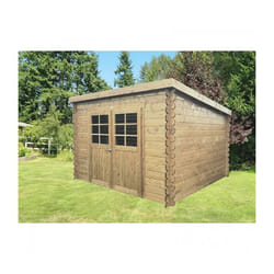 Abri de jardin SOLID Riom 298x238cm - Bois pin du nord certifié - Double porte-menuisière - 28mm - 709m²