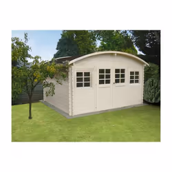 Abri de jardin - SOLID - Dainville Ii - Bois certifié 28mm - Double porte-menuisière - Vitrage en verre Sekurit