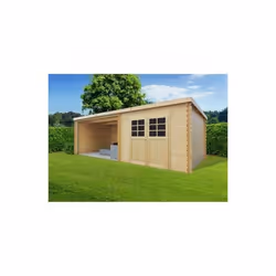 Abri de jardin SOLID - Rohan S8369 - 2980 x 2980 + 3611 - 28mm - Double porte - Fenêtres en verre