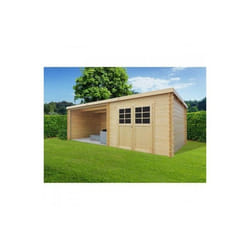 Abri de jardin SOLID - Rohan S8369 - 2980 x 2980 + 3611 - 28mm - Double porte - Fenêtres en verre