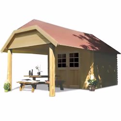 Abri de jardin - SOLID - Cork - Bois massif - Double porte - 28mm dépaisseur