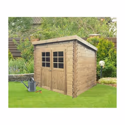 Abri de jardin en bois SOLID Stendal - 248x198cm - Double porte-menuisière - Vitrage en verre