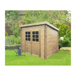 Abri de jardin en bois SOLID Stendal - 248x198cm - Double porte-menuisière - Vitrage en verre
