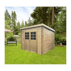 Abri de jardin SOLID Hof 248x248cm - Bois pin du nord certifié - Double porte-menuisière - Vitrage en verre