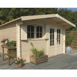 Abri de jardin - SOLID - Rignitz - Bois massif - 418x388cm - Double porte sécurisée