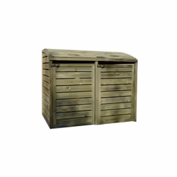 Coffre en bois pour poubelles - Autoclave - Pin sylvestre - 1456 x 92 x 120 cm - Pré-assemblé - Jardin
